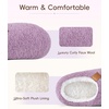 Evshine Kids Slippers Girls Boys Curly Plush Memory Foam House Slippers(Purple)