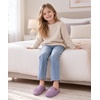 Evshine Kids Slippers Girls Boys Curly Plush Memory Foam House Slippers(Purple)