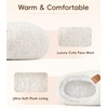 Evshine Kids Slippers Girls Boys Curly Plush Memory Foam House Slippers(White)
